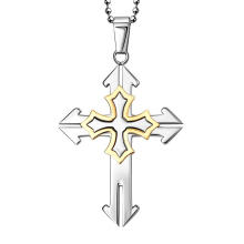 Hdx Stahl Doppel Kreuz Schmuck Anhänger